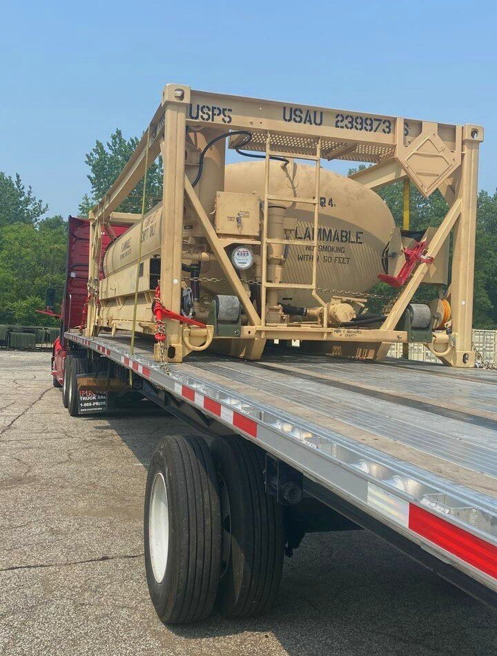 Heavy Cargo on a flatbed truck