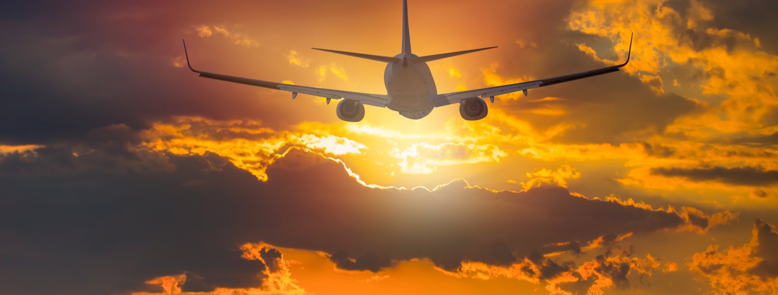 Plane at sunset